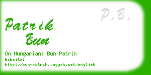 patrik bun business card